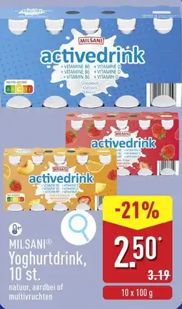 ALDI Milsani Yoghurtdrink aanbieding