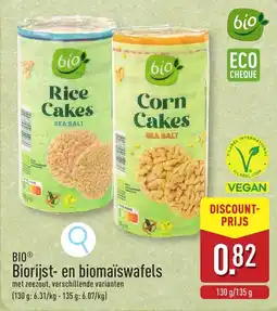 ALDI Biorijst- en biomaïswafels aanbieding