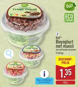 ALDI Bioyoghurt met muesli aanbieding