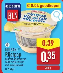 ALDI Milsani rijstpap aanbieding