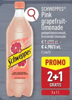 ALDI Schweppes pink grapefruit-limonade aanbieding