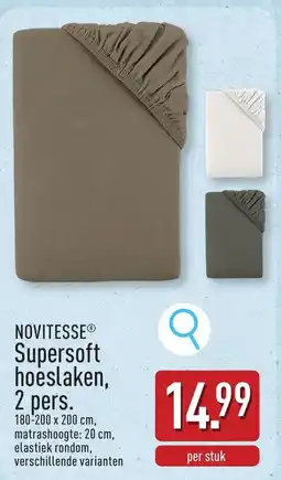 ALDI Novitesse supersoft hoeslaken aanbieding