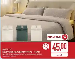 ALDI Mousseline dekbedovertrek, 2 pers. aanbieding