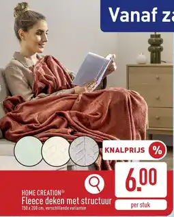 ALDI Fleece deken met structuur aanbieding