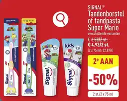 ALDI Tandenborstel of tandpasta Super Mario aanbieding
