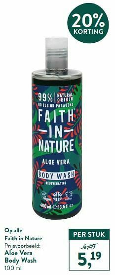 Holland & Barrett Aloe vera body wash aanbieding