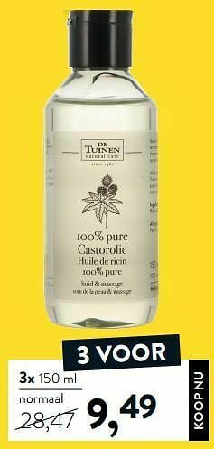 Holland & Barrett 100% pure castorolie aanbieding
