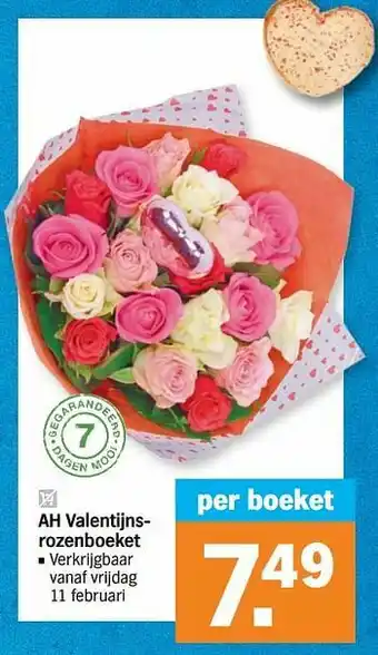 Albert Heijn Ah valentijnsrozenboeket aanbieding