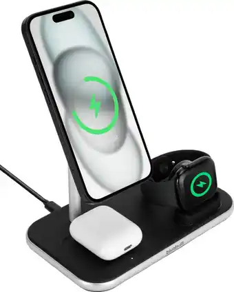 Coolblue BlueBuilt 3-en-1 Chargeur Sans Fil avec Qi2 15W Noir aanbieding