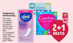 Delhaize Hygiënische bescherming OB, Vania of Carefree aanbieding