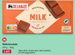 Delhaize melkchocolade aanbieding