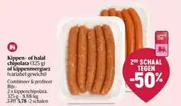 Delhaize Kippen- of halal chipolata aanbieding