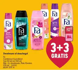Delhaize Deodorant of douchegel Fa aanbieding