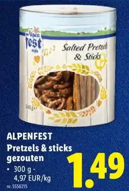 Lidl Alpenfest pretzels & sticks gezouten aanbieding
