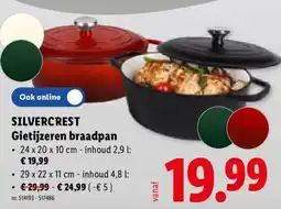 Lidl Silvercrest gietijzeren braadpan aanbieding