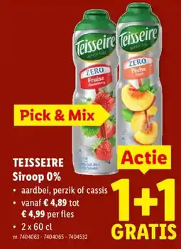 Lidl Teisseire Siroop 0% aanbieding