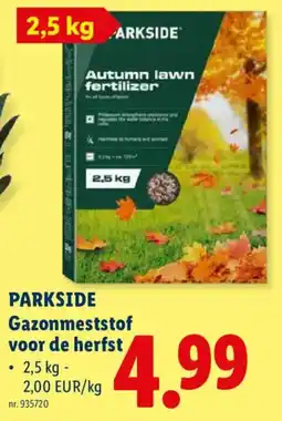 Lidl Parkside gazonmeststof voor de herfst aanbieding