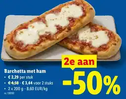 Lidl Barchetta met ham aanbieding