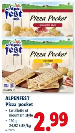 Lidl Alpenfest pizza pocket aanbieding
