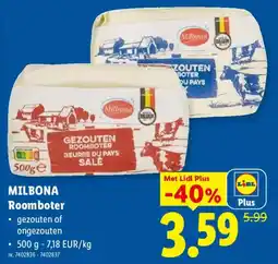 Lidl Milbona Roomboter aanbieding