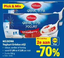 Lidl Milbona yoghurt griekse stijl aanbieding