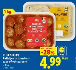 Lidl chef select balletjes in tomatensaus aanbieding