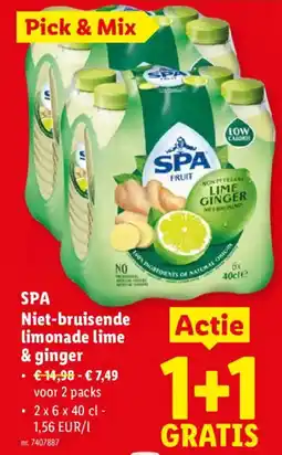 Lidl spa niet-bruisende limonade lime & ginger aanbieding