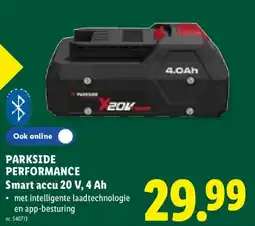 Lidl Parkside performance smart accu 20 v, 4 ah aanbieding