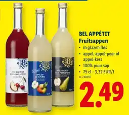 Lidl Bel Appétit fruitsappen aanbieding