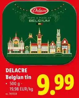Lidl Delacre Belgian tin aanbieding