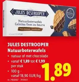 Lidl Jules destrooper natuurboterwafels aanbieding
