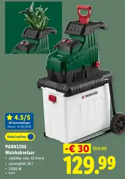 Lidl Parkside walshakselaar aanbieding