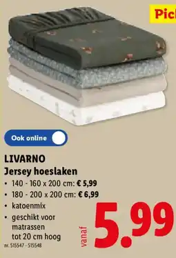 Lidl livarno jersey hoeslaken aanbieding