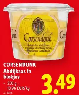 Lidl Corsendonk abdijkaas in blokjes aanbieding