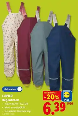 Lidl Lupilu regenbroek aanbieding