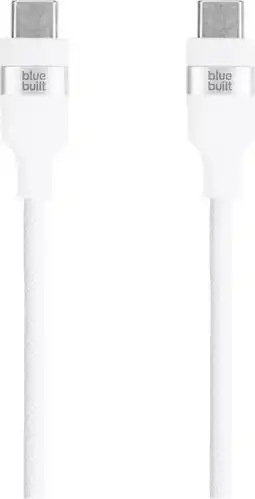 Coolblue BlueBuilt USB-C vers USB-C Câble 3m Nylon Blanc aanbieding