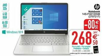 Cora Hp notebook 14s-fq0120nb aanbieding