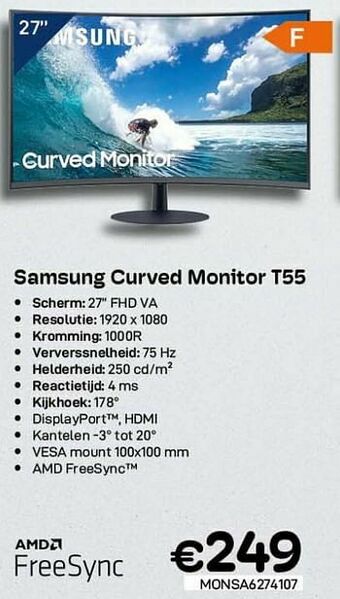CompuDeals Samsung curved monitor t55 aanbieding