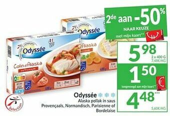 Odyssée alaska pollak in saus provençaals normandisch parisienne of bordelaise