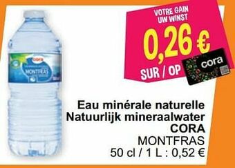 Cora Eau minérale naturelle natuurlijk mineraalwater cora montfras aanbieding