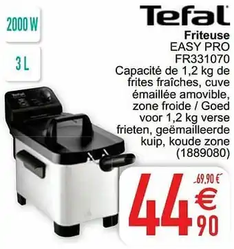Cora Tefal friteuse easy pro fr331070 aanbieding