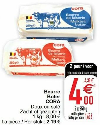 Cora Beurre boter cora aanbieding