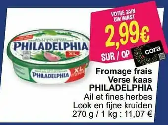 Cora Fromage frais verse kaas philadelphia aanbieding