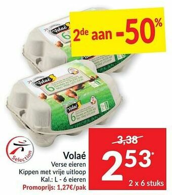 Intermarché Volaé verse eieren kippen met vrije uitloop aanbieding
