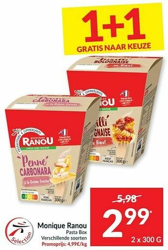 Intermarché Monique ranou pasta box aanbieding
