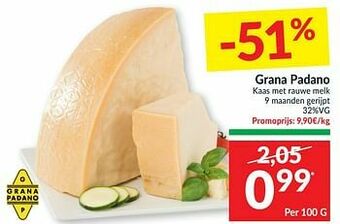 Intermarché Grana padano kaas met rauwe melk 9 maanden gerijpt aanbieding