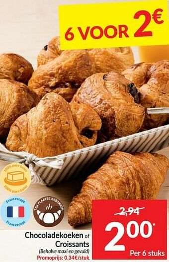 Intermarché Chocoladekoeken of croissants aanbieding