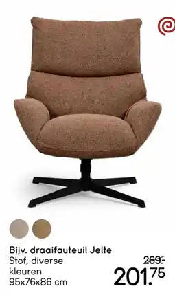 Leen Bakker draaifauteuil Jelte aanbieding