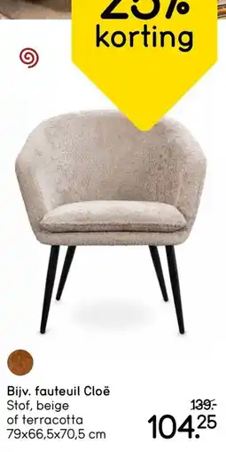 Leen Bakker Bijv. fauteuil Cloë aanbieding