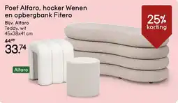 Leen Bakker Poef Alfaro, hocker Wenen en opbergbank Fitero aanbieding